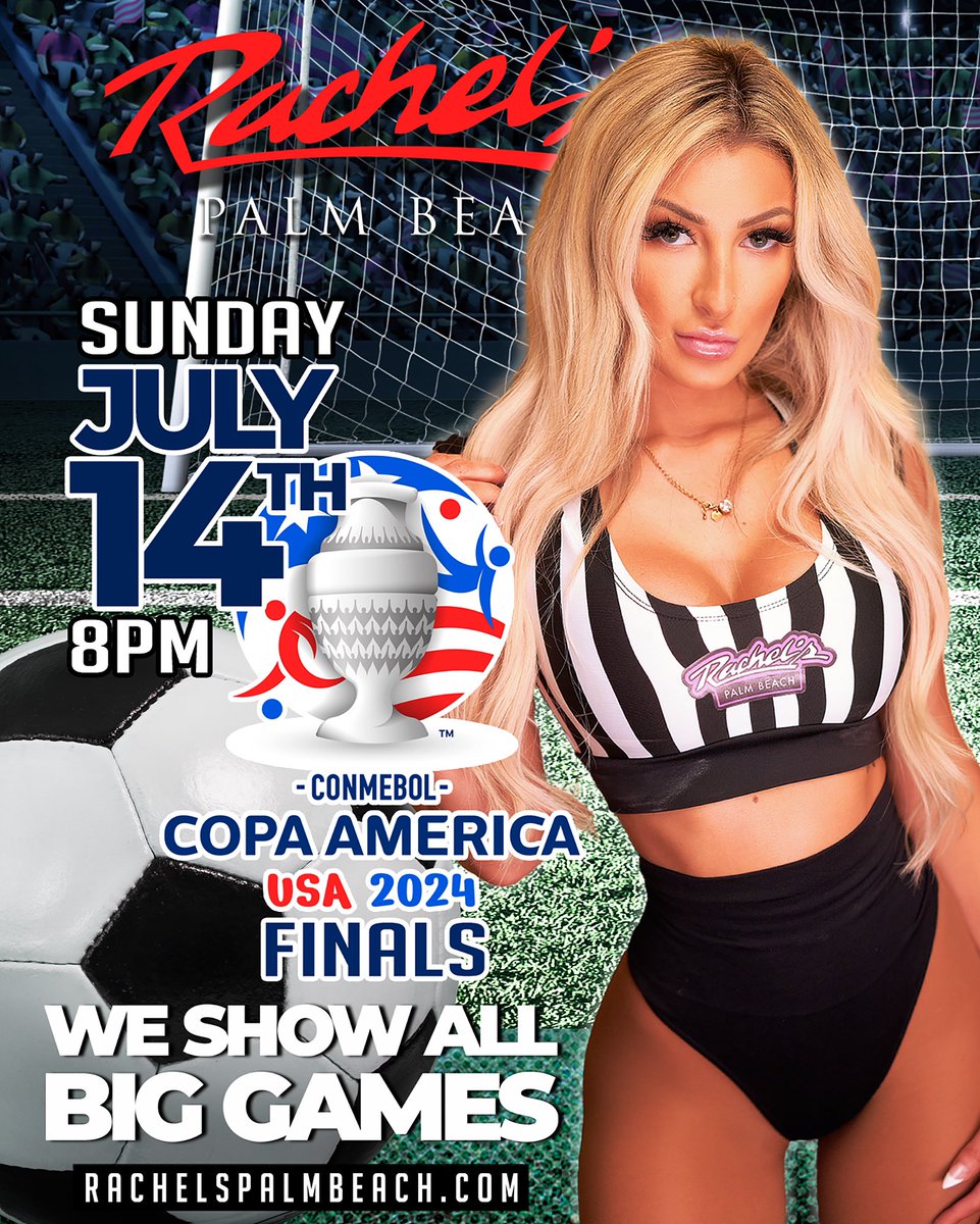 RachelsPB's tweet image. Copa America is heating up and @RachelsPB is the place to watch the finals! 
⚽️
Sunday July 14th 8pm we are showing the championship matchup on our big screens and our All Star staff is ready to give you the MVP treatment 
🏆
Reserve your tables now!