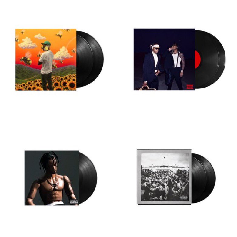 VINYL GIVEAWAY📀
Choose One These Albums 
"Flower Boy", “WDTY”, “Rodeo” Or “TPAB”

To Enter: 
• Follow <a href="/jmatt2703/">nightmare on section 8</a> And <a href="/Rap301_/">Rap301</a>
• Retweet This Post 
• Reply With Your Pick Out Of These 4 Vinyls📀

Winner Will Be Picked July 14th🚨