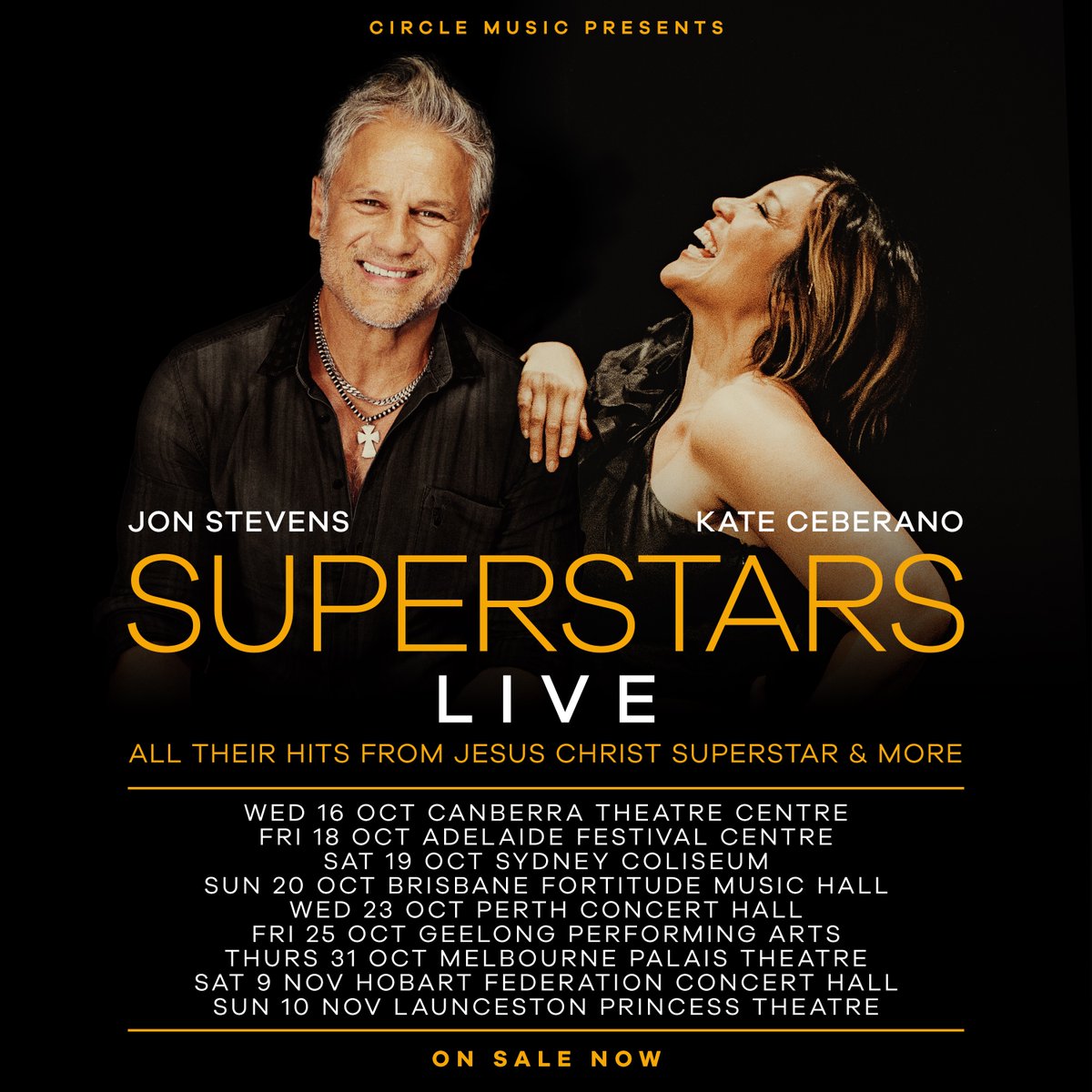 KateCeberano's tweet photo. TOUR ANNOUNCE!! ✨
✨ Superstars Live - Jon Stevens &amp; Kate Ceberano
All their hits from Jesus Christ Superstar and more.
Tickets on sale NOW! https://t.co/Lx5OR79RAR
@JonStevensMusic https://t.co/Qdck1Rcjni