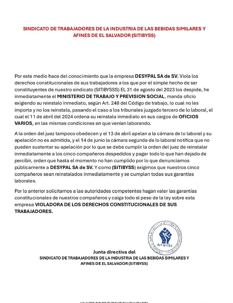 SITIBYSS SINDICATO tweet media