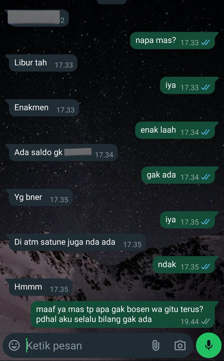 _Heocharonn's tweet photo. cowok gatau diri, gatau malu
mokondo banget anjir
gak sopan bgt sampe nanyain atm ku yang satunya, tiap bulan loh dia kayak gini
buat apa?? BUAT OPEN BO
bangkee banget
udah dibales kayak gitu aja responnya malah emot ketawa 😒 https://t.co/RJ9MoXwN3t
