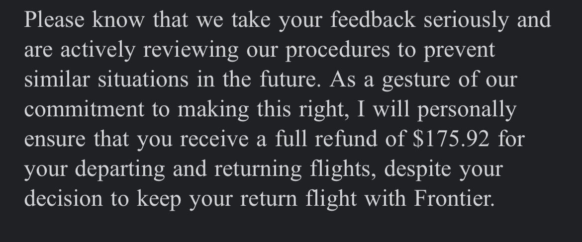 mary___kate___'s tweet photo. Update - customer care rep promised to give me a full refund despite my decision to keep my return flight, then CANCELED my return flight anyway when processing the refund. I never said I wanted to cancel my flight. I will DM you to get better help. Ridiculous. https://t.co/rFWjEH1DWz
