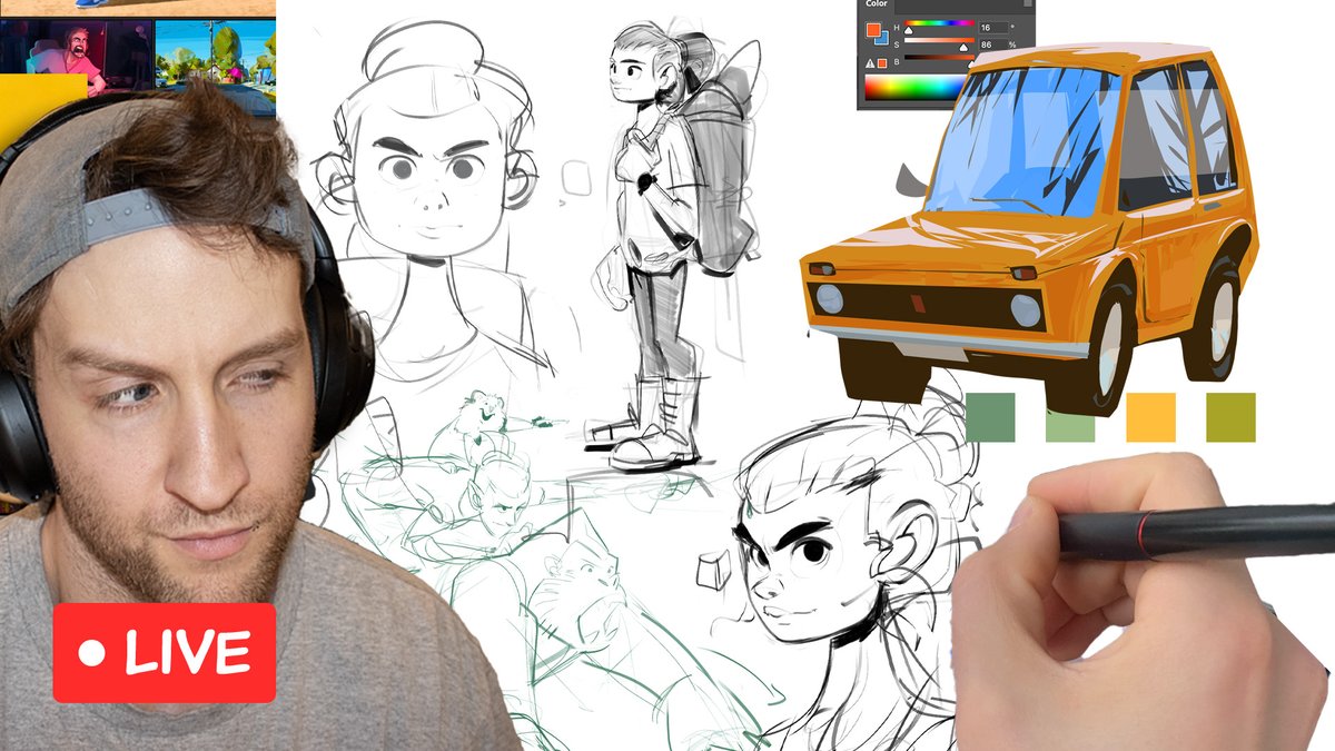 Streaming in 45, trying to flesh out a couple of characters. Chatting with chat and stylized art study, bloody great way to start the week youtube.com/live/GyTTviFCO…