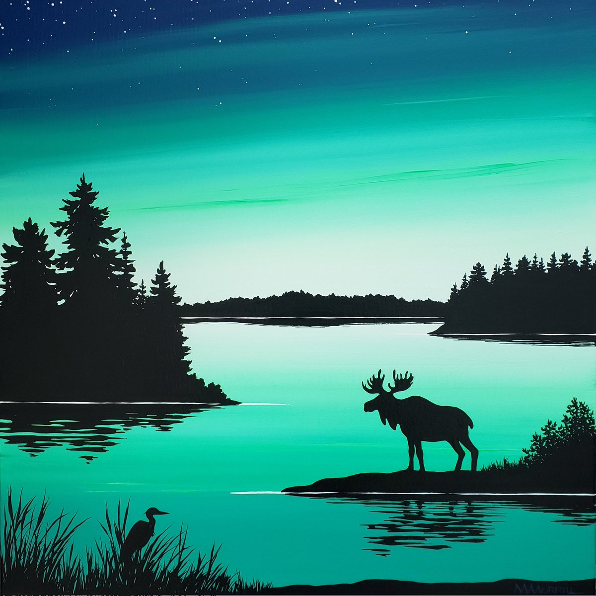 MMorrillArt's tweet image. Emerald Light 
18x18 acrylic on canvas 
Galerie Quebec Art