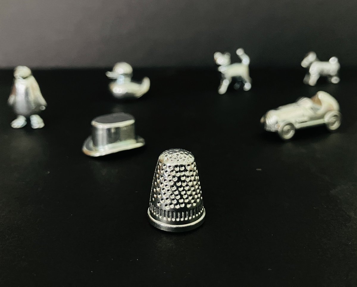 ladydigging's tweet photo. #Monopoly
Dog, Cat, Duck, Penguin, Car, Top Hat.
Thimble 🕸️ seems like the #Master that threads..knits it all together. Most important, not to prick yourself in the #game https://t.co/pbUXkiDjiU