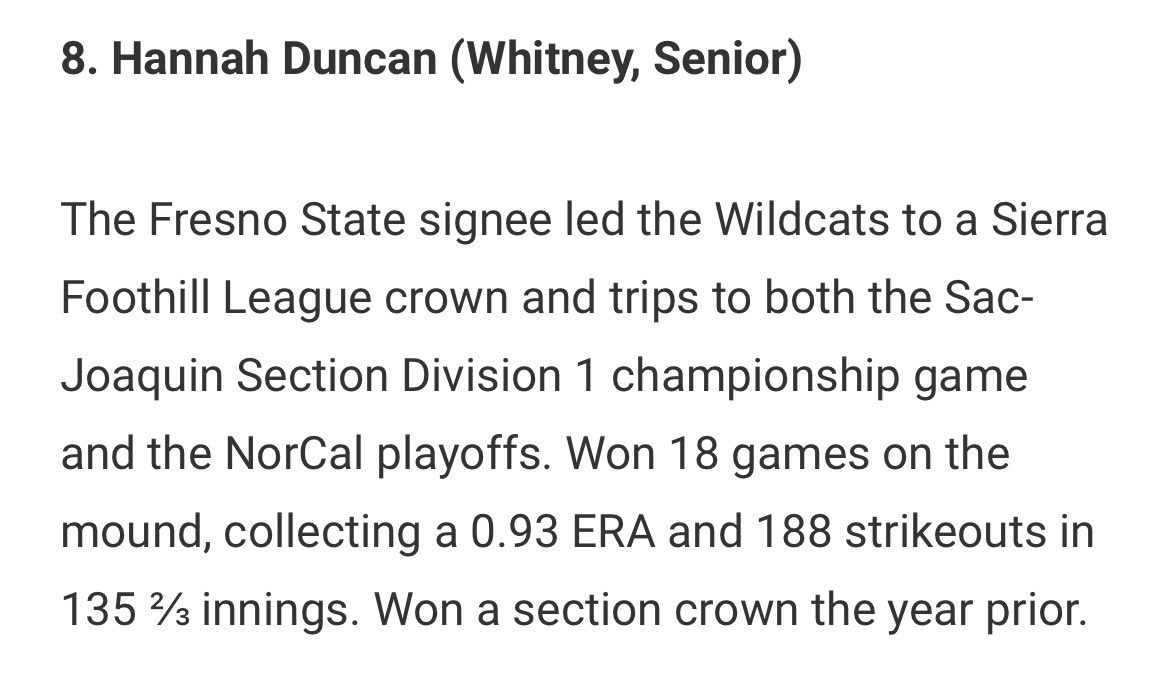 Hannah Duncan #11 (@hannahduncan06) on Twitter photo Thank you <a href="/WCPSacramento/">West Coast Preps Sacramento</a> for the great coverage and recognition all season. This area has some great softball players. <a href="/WhitneyCats/">Whitney Athletics</a> <a href="/Hype18Gold/">Hype Fastpitch 18 Gold</a> <a href="/westcoastpreps_/">West Coast Preps</a> Thank you <a href="/WCPSacramento/">West Coast Preps Sacramento</a> for the great coverage and recognition all season. This area has some great softball players. <a href="/WhitneyCats/">Whitney Athletics</a> <a href="/Hype18Gold/">Hype Fastpitch 18 Gold</a> <a href="/westcoastpreps_/">West Coast Preps</a>