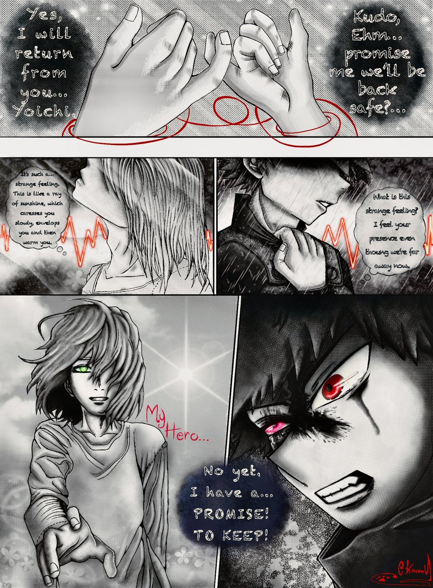 oKaMyKaMy's tweet photo. Sorry for the long wait.
Thus we begin the event created by @kudoichiweek
The first theme is : Promise.
#KudoIchi #IchiNi #Kudo #Yoichi #BNHAfanart #Bnha #MHA #Comic #Promise #OneForAll #Feeling https://t.co/NG17jNsA7K