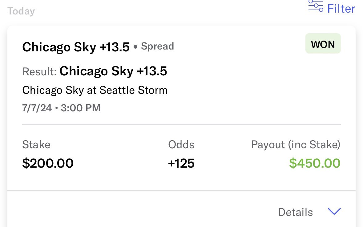 Who said you can’t make money in the summer?☀️

Found this great opportunity on the Live Middle Tool from <a href="/OddsJam/">OddsJam.com</a> no matter the outcome of this game it was impossible for us to lose money

The Storm won by 13 and we were able to make a risk free 250 in 5 Minutes.