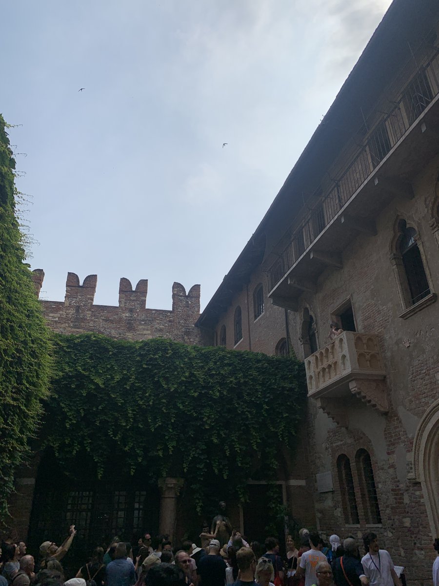 KevinJamesHunt's tweet photo. Verona, where they had Juliet’s balcony and a LOT of medieval torture implements. Streets paved in marble were pretty cool too. #verona #italy #travel https://t.co/ltFsC2ryUe