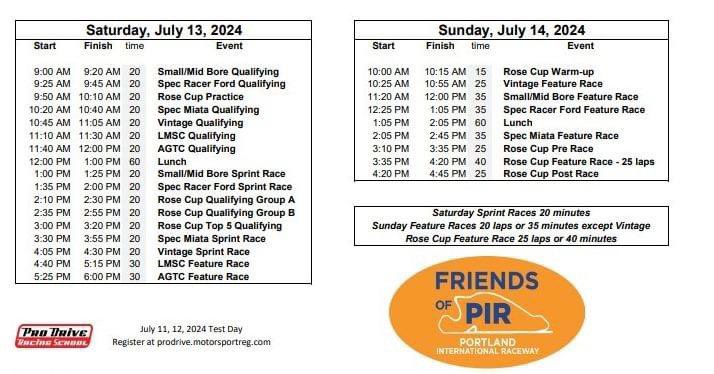RoseCupRaces's tweet photo. One week away!

ℹ️ℹ️
**Road Closure** See Photo

*Weekend Schedule:
 https://t.co/ILCVp0BwCm

*Tickets (entry, parking, and camping): https://t.co/8KL49nA6au

*Entry List:
https://t.co/kdWtwx4FEX https://t.co/sOvXZzYNB5