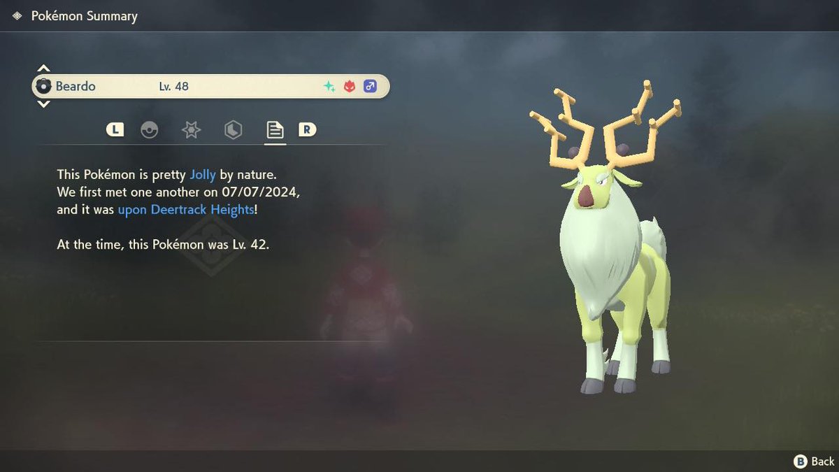 johtothekid's tweet photo. My 5th Alpha Shiny Stantler in PLA this one had a perfect Jolly nature so I evolved him into Wyrdeer I love this Pokémon and Stantler getting a evo was amazing 🦌 ✨
#Pokemon #Pokemonlegendsarceus #shinyalpha #Stantler #Wyrdeer https://t.co/mFtYUGLqYm