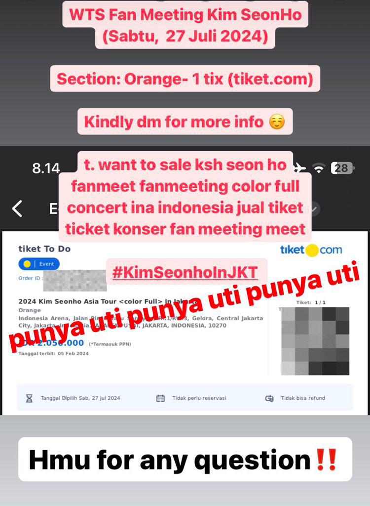odlasptr's tweet photo. WTS Fan Meeting Kim SeonHo (Sabtu,  27 Juli 2024) 

Section: Orange- 1 tix (https://t.co/xNr9AvXOIm)

Kindly dm for more info ☺️

t. want to sale ksh seon ho fanmeet fanmeeting color full concert ina indonesia jual tiket ticket konser fan meeting meet

#KimSeonHo https://t.co/cf5e4lqmCj