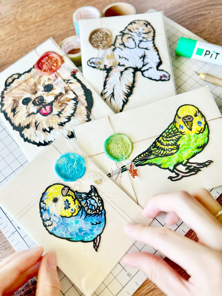 ちぎり絵 切り絵×ちぎり絵】原画アート kawa-semi -ｶﾜｾﾐ- 絵画 紙のおくり