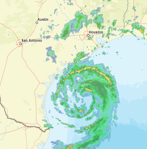 The outer rain bands of #Beryl are beginning to reach the Texas coast.   Dangerous storm surge, flash flooding, and strong winds are expected overnight along portions of the Texas coast.  Visit hurricanes.gov for details.