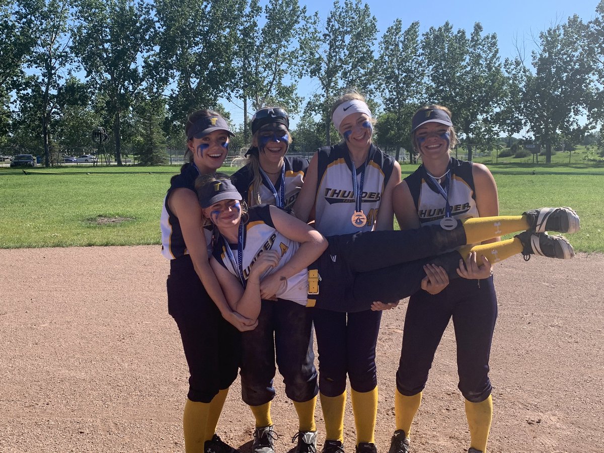 Congrats to our neighbouring softball U19team Strathmore Thunder on their BRONZE medal today!! And special congrats to our former Crushers players for their contribution to CRUSHING this weekend! <a href="/SoftballAlberta/">Softball Alberta</a> <a href="/MinorSoftball/">CalgaryMinorSoftball</a>