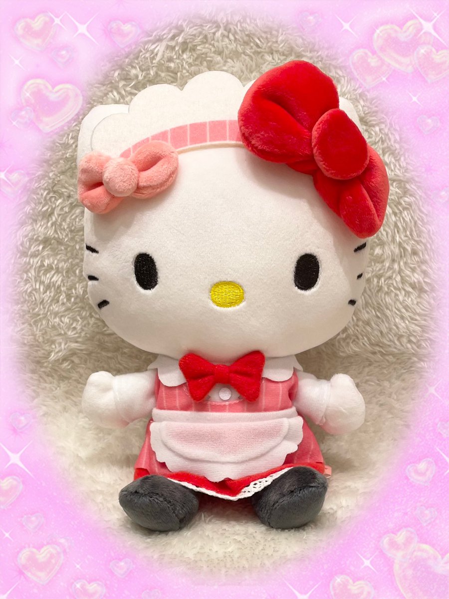 ハローキティ メイドコスチューム ぬいぐるみ ピンク 激レア ハロー