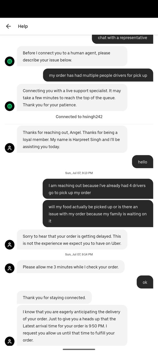 ayokoro's tweet photo. @UberEats is this how your customer support helps people? Instead of actually helping support ended the chat with me. Disgusting how little support helps. https://t.co/lS8atT95M8