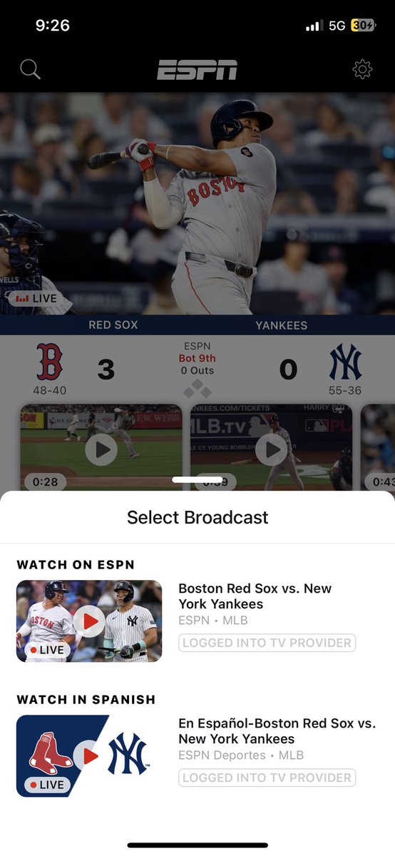 mchap17's tweet photo. Dear @espn:
I bet you ski in jeans, YOU BUMS. 

Why I PAY out the effing nose for ESPN+ AND freaking @Ask_Spectrum to NOT be able to stream the GD @Yankees is effing insane. 

Do better, you blowholes. https://t.co/fcdAZi0Vy9