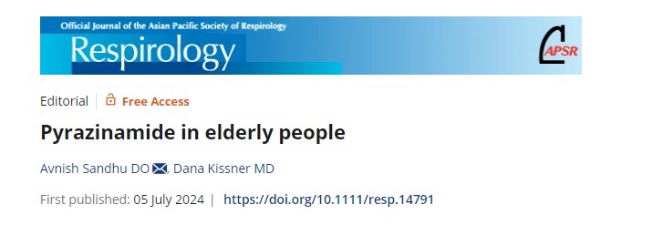 RespirologyAPSR's tweet photo. 🌏Respirology
#Pyrazinamide in elderly people-the experts shedding more light on the topic in #Respirology

#FreeAccess 
https://t.co/QwvdnZuCJU https://t.co/ciHpAK9jY6