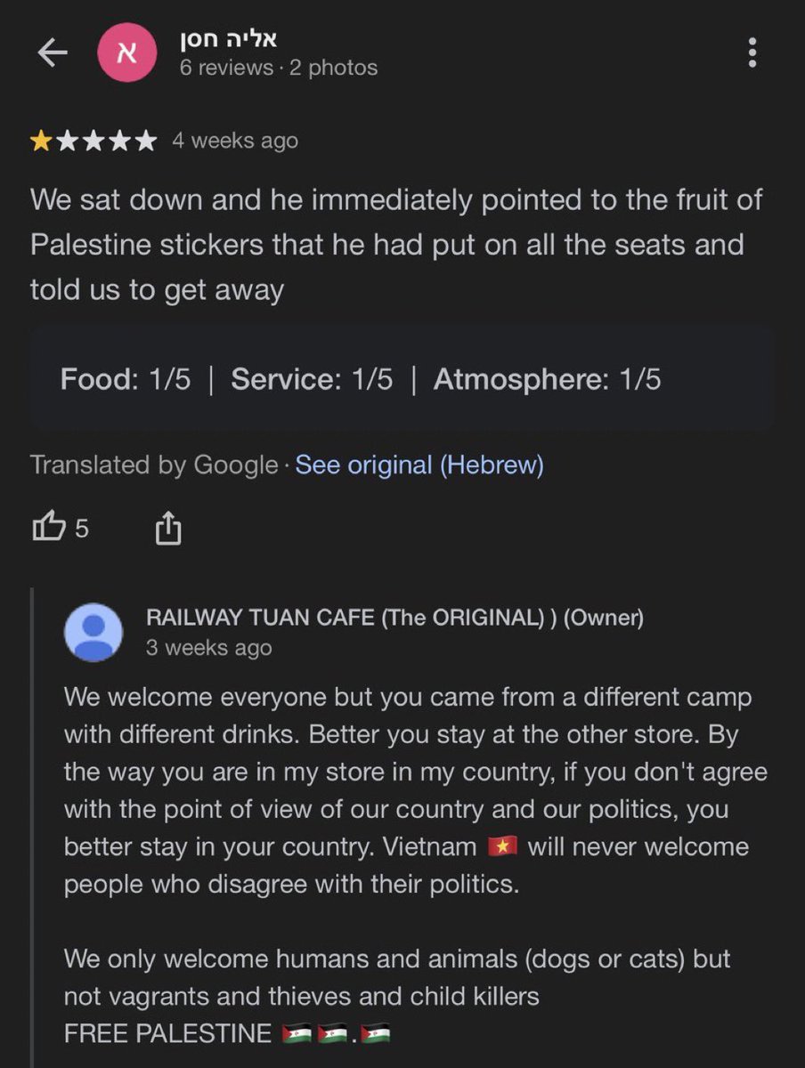 drfitriyusof's tweet photo. Tauke kedai di Vietnam sangat based.
🇵🇸 🇵🇸 🇵🇸 https://t.co/eVGLbfrRR1