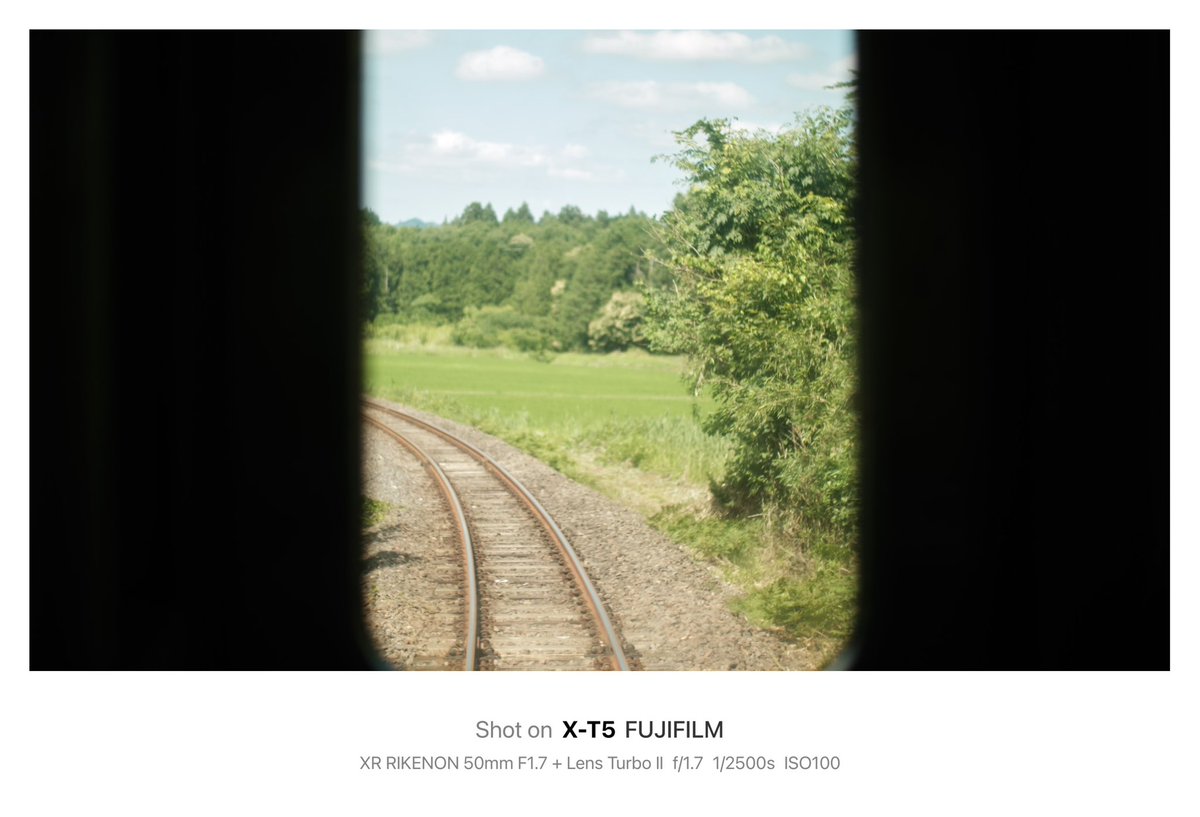 shosuga_info's tweet photo. 田舎の車窓から。

Camera→FUJIFILM X-T5
Lens→XR RIKENON 50mm F1.7
Adapter→Lens Turbo Ⅱ
Film Simulation→Kodak Gold 200？

#rikenon50mmf17 #lensturbo2 #filmsmulation #kodakgold200 #水郡線 #ローカル線 #田舎の車窓から #fujifilm #xt5 #オールドレンズ #oldlens #photography https://t.co/ArF63C58LP