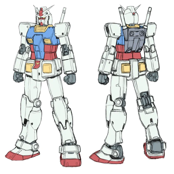 #ガンダムの日 ということでRX-78過去絵まとめ RX-78 初期試作型 RX-78-1 プロトタイプガンダムロールアウトカラー RX-78-2 ガンダム RX-78-3 G-3ガンダム