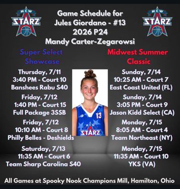 Excited to be back on the court with my team! Below is my schedule for Spooky Nook, Ohio! <a href="/MCWSTARZ/">MCW STARZ</a>