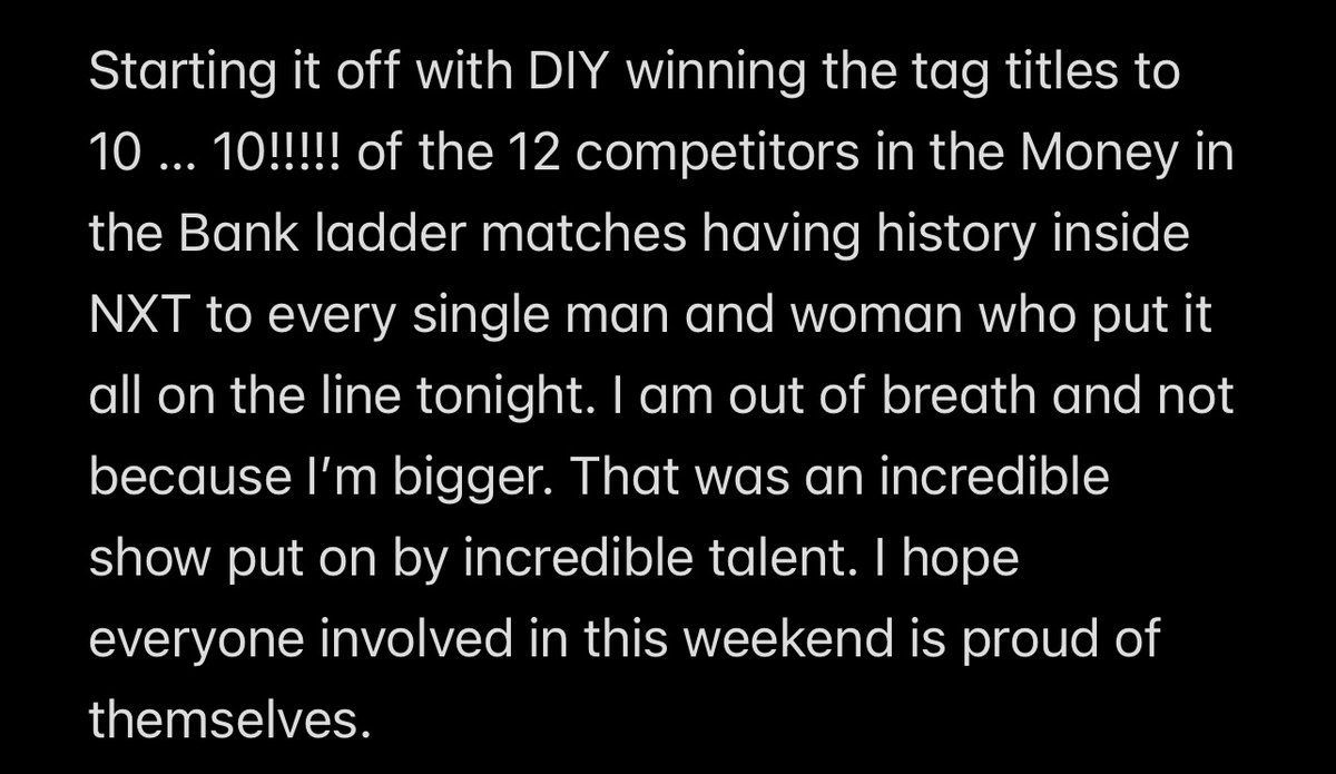 NXTMattBloom's tweet image. What an incredible weekend for @WWE and @WWENXT. #NXTHeatwave