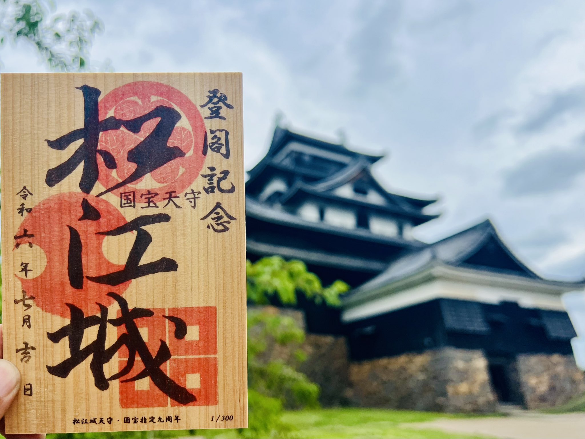 【限定御城印】 松江城『天守国宝指定9周年記念.特別版』 限定御城印 松江城『天守国宝指定九周年.記念御城印』 突き合わせ