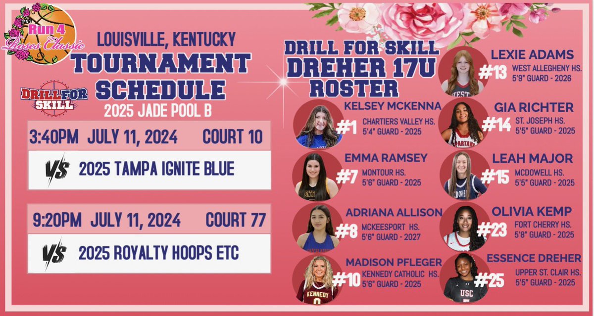 Adriana Allison (@adrianaallison_) on Twitter photo 🚨🚨🚨‼️SCHEDULE CHANGE🚨🚨🚨— Come check my team and I out at Run 4 the roses!! <a href="/DFSAAU/">Drill for Skill AAU</a> <a href="/DFS_Dreher_17U/">Drill For Skill (DFS) Dreher 17U</a> 🚨🚨🚨‼️SCHEDULE CHANGE🚨🚨🚨— Come check my team and I out at Run 4 the roses!! <a href="/DFSAAU/">Drill for Skill AAU</a> <a href="/DFS_Dreher_17U/">Drill For Skill (DFS) Dreher 17U</a>