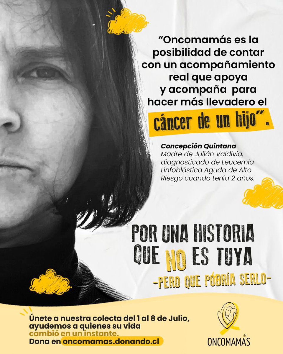 "Hay historias que son imposibles de entender sin haberlas vivido, pero escuchándolas logramos aportar nuestro granito de arena 

Colecta digital del , para ayudar a quiénes su vida cambió en un instante donando en oncomamas.donando.cl
#Noestuhistoria #Peropodríaserlo 🫂