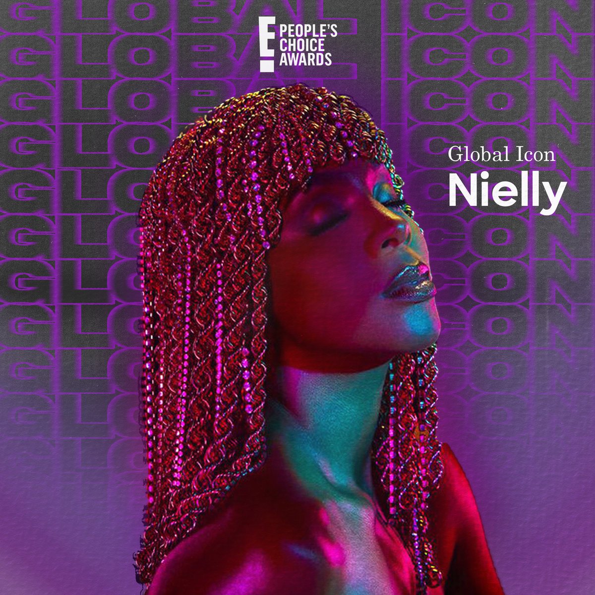 Há 10 Edições, Nielly levava um troféu no #PCAs na categoria 'Best New Artist', sendo a primeira cantora latina a vencer essa categoria. Hoje após anos, se mantém relevante, como uma voz para o povo afro-latino, colecionando hits e milhões de vendas, nossa global icon é a Nielly!