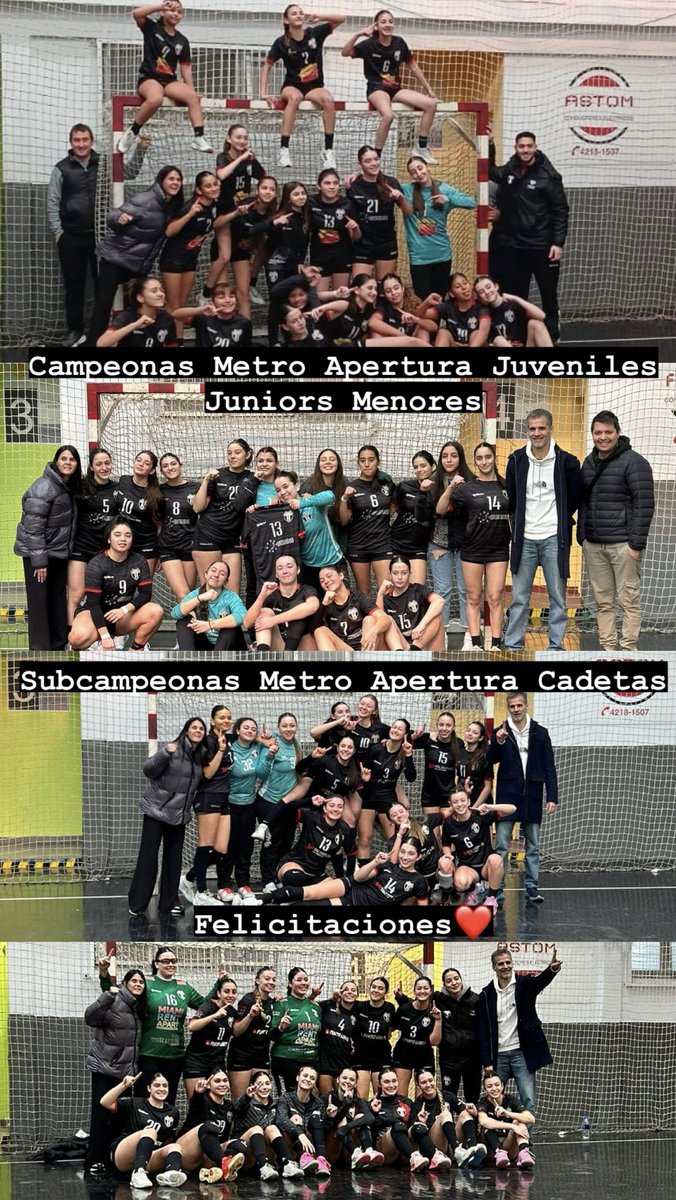chinohandball's tweet photo. ⁦@SedaloArgentina⁩  Campeonas Metro Apertura Menores-Juveniles-Juniors Sub Campeonas Cadetas  Felicitaciones#formacion https://t.co/9lEcskfZTG