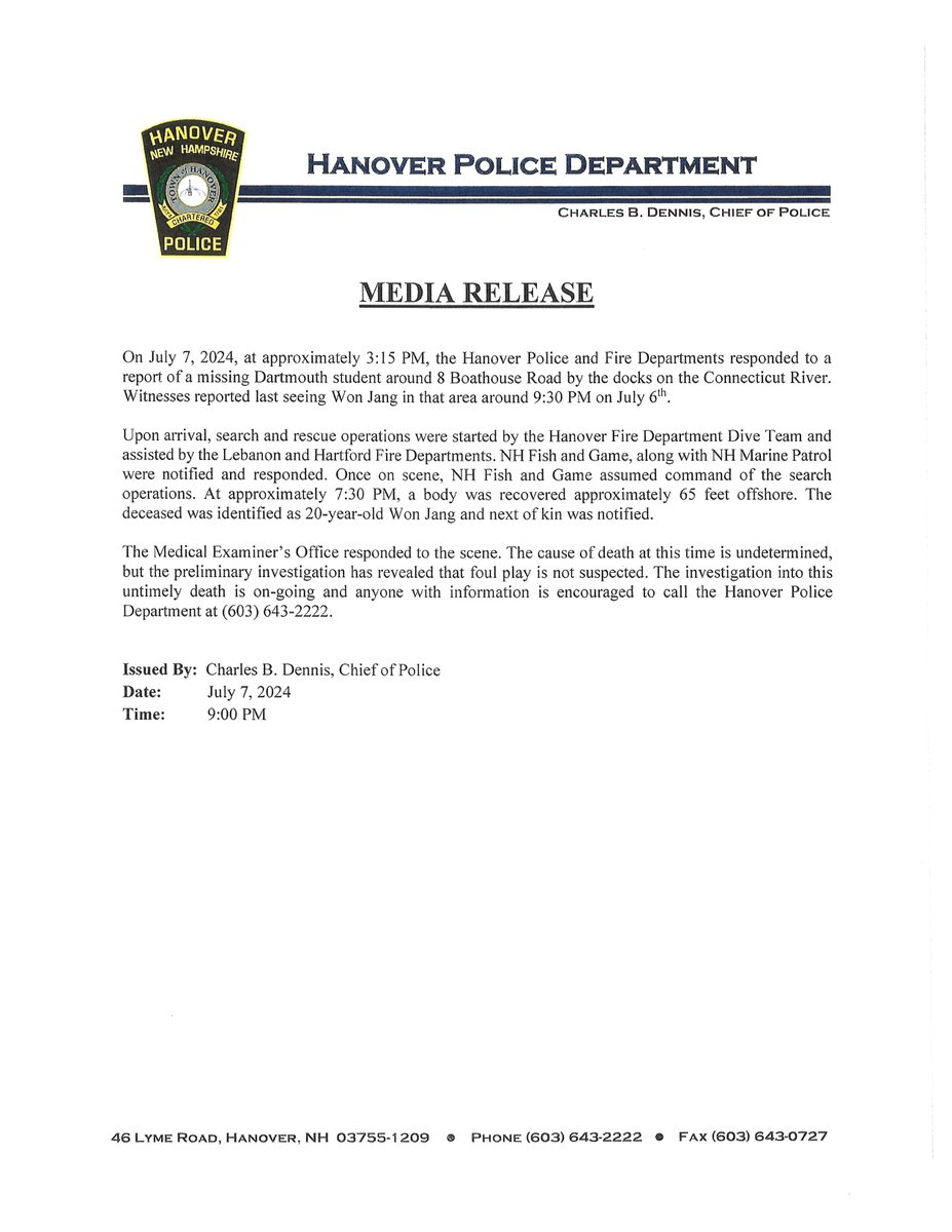 HanoverNHPolice tweet media