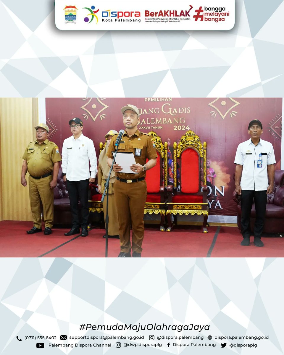 disporaplg's tweet photo. Apel Pagi Jajaran Dispora Kota Palembang.

8 Juli 2024 | Aula Lt. III Dinas Kepemudaan &amp; Olahraga Kota Palembang 

#DisporaKotaPalembang
#PemudaMajuOlahragaJaya https://t.co/jkxuDgaRS6