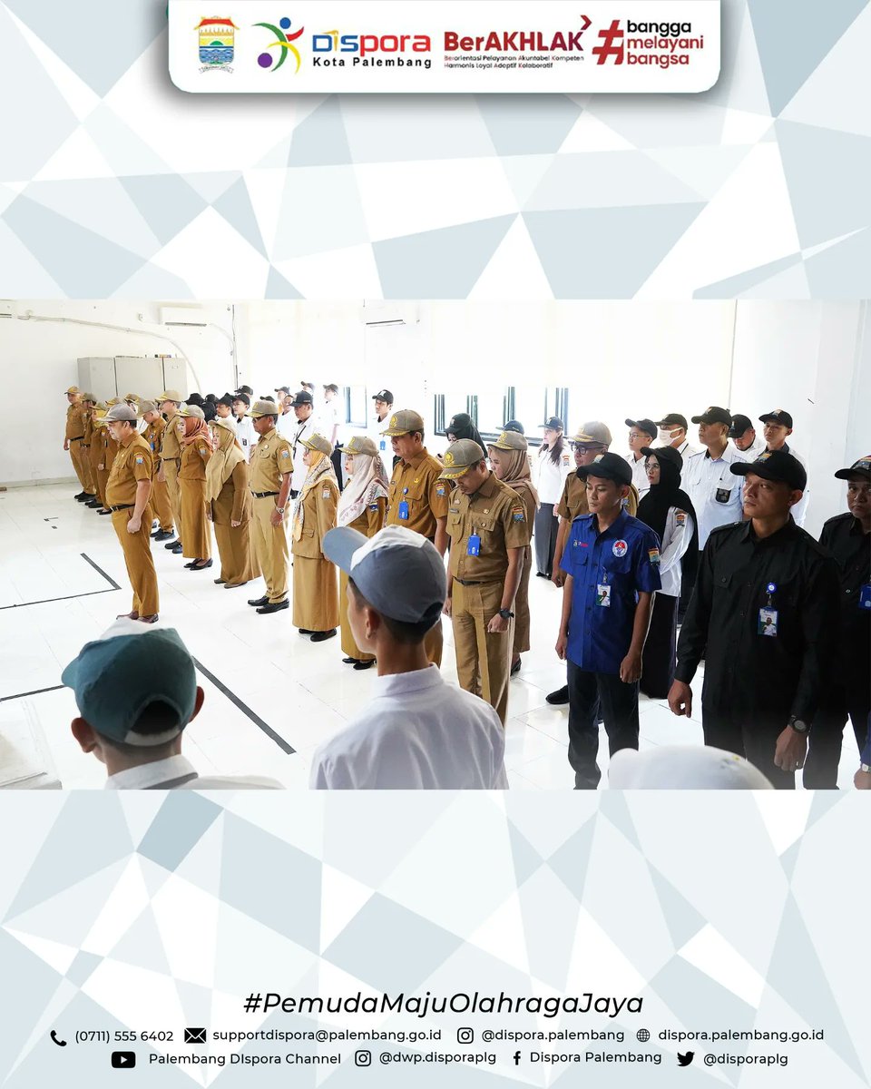 disporaplg's tweet photo. Apel Pagi Jajaran Dispora Kota Palembang.

8 Juli 2024 | Aula Lt. III Dinas Kepemudaan &amp; Olahraga Kota Palembang 

#DisporaKotaPalembang
#PemudaMajuOlahragaJaya https://t.co/jkxuDgaRS6