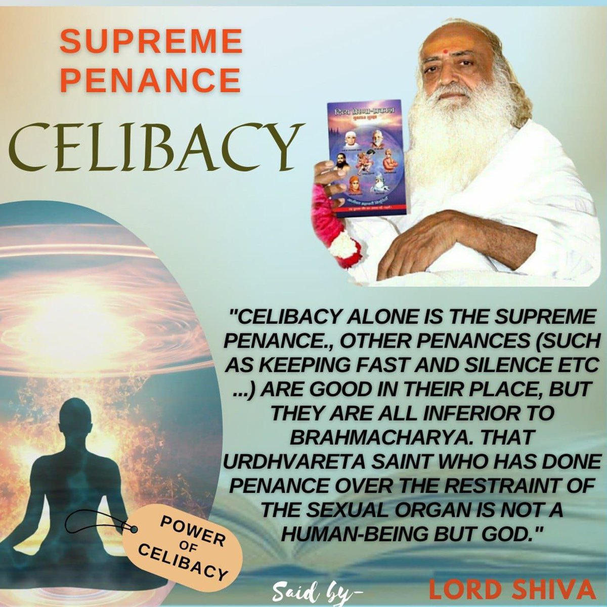 दिव्य प्रेरणा प्रकाश A Book published by Sant Shri Asharamji Bapu Ashram is a blend of our ancient scriptures &amp; modern science. It talks about importance &amp; significance of Celibacy in our life and Unparalleled Mind.
#यौवन_सुरक्षा