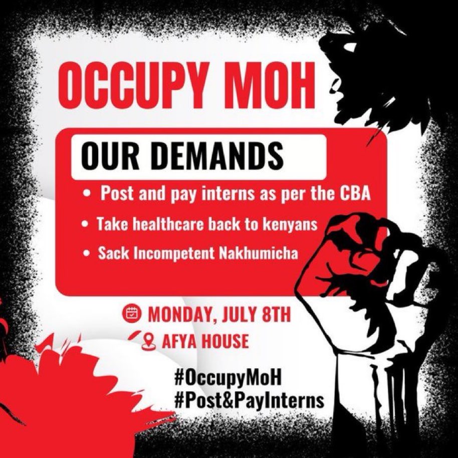 JelaniMK's tweet photo. Yoh AMKENI … today we are marching with Doctors!! #OccupyMOH https://t.co/bcXoaLR2ID