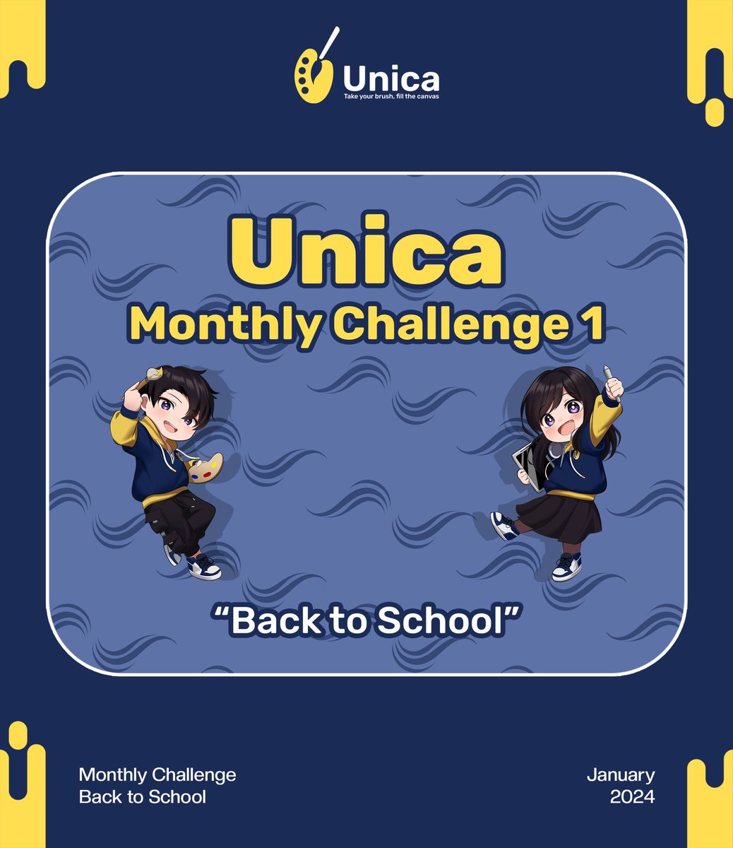 unitycanvas_co's tweet image. Unica Monthly Challenge 1
Back to School

Yuk gabung untuk ikut event-event menarik lainnya!😉

#Unica #UnityCanvas #ArtCommunity #ArtChallenge #DrawingCommunity