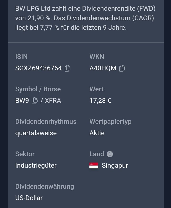 VidarCoc's tweet photo. BW LPG hat seit dem 05.07.2024 eine neue ISIN verpaßt bekommen. Mal schauen wie lange es dauert bis @traderepublic diese in ihrem Datensatz anpasst & wann die dazugehörige Dividende gezahlt wird (Zahltag 28.06.24).
@dredav / parqet
☝️😉👇
#DivvyDiary is already up to date! https://t.co/mhrNBnw9ak