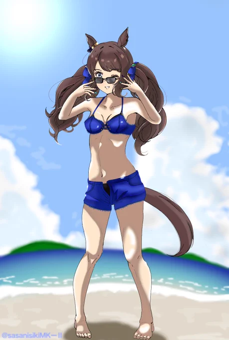 #画像だけで夏を感じさせる選手権これを描いた数ヶ月後にな髪を下ろしたジョーダンが実装されてテンション上がってました笑 