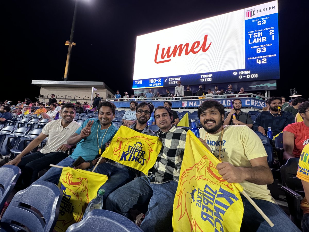 Lumeltech's tweet photo. 🏏📷  Let's go, Super Kings! 📷#Cricket #Sponsorship #Lumel #SuperKings #CricketFever https://t.co/AEbaN5YMkB