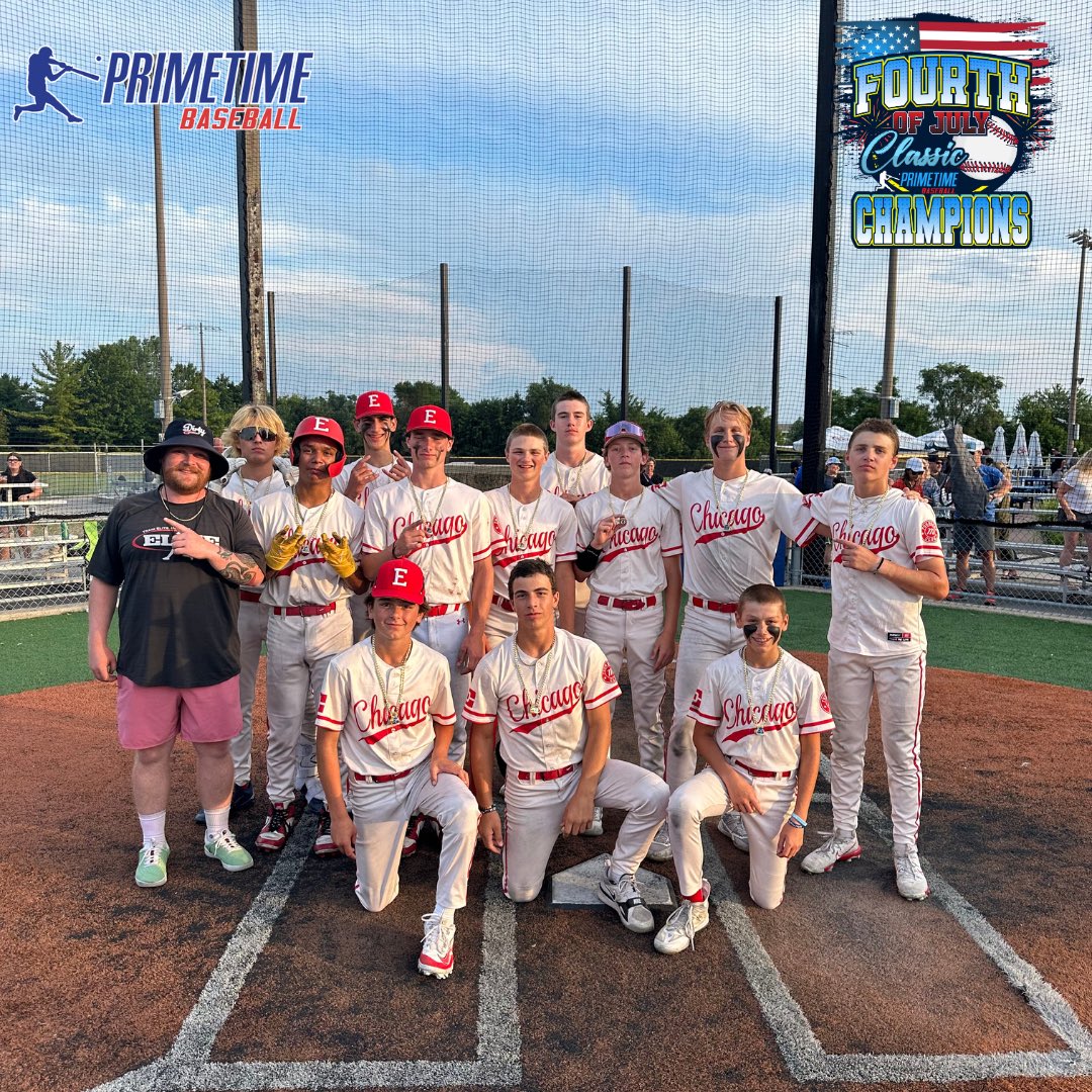 𝐏𝐫𝐢𝐦𝐞𝐭𝐢𝐦𝐞 𝐅𝐨𝐮𝐫𝐭𝐡 𝐨𝐟 𝐉𝐮𝐥𝐲 𝐂𝐥𝐚𝐬𝐬𝐢𝐜

14u Champions - Elite Baseball Gabbard