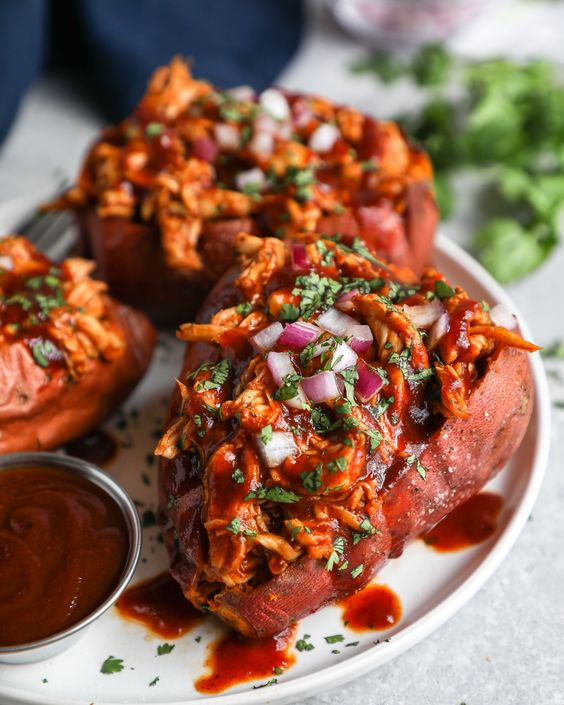 will95186's tweet photo. BBQ Chicken Stuffed Sweet Potatoes https://t.co/hmOblEl2X4