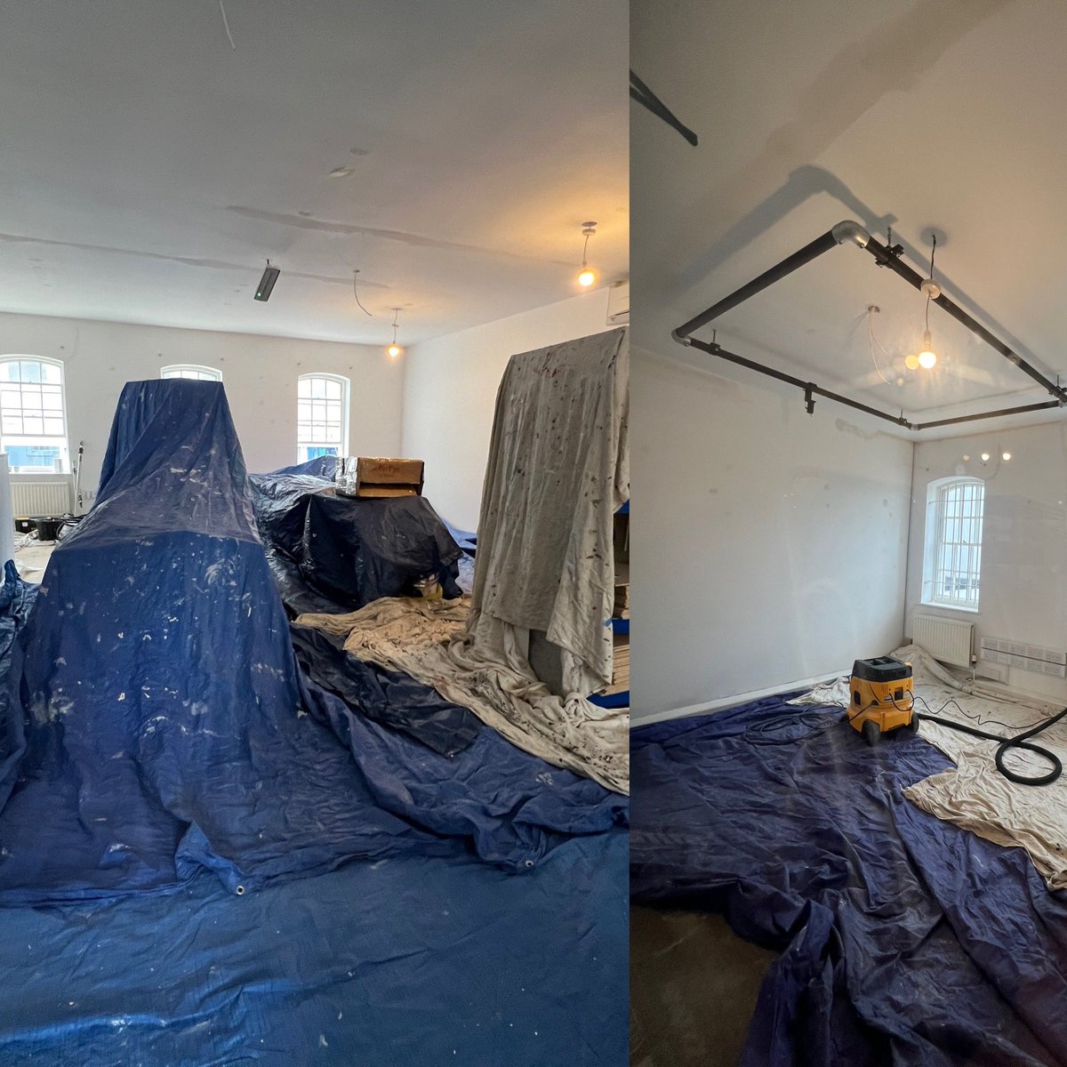 voiceoverscouk's tweet image. Happy Monday everyone! Upstairs office area sprucing starts today with the ceiling repainting. We will be moving away from whites and pale colours to more of a grungy bar type vibe! #voiceoverstudio