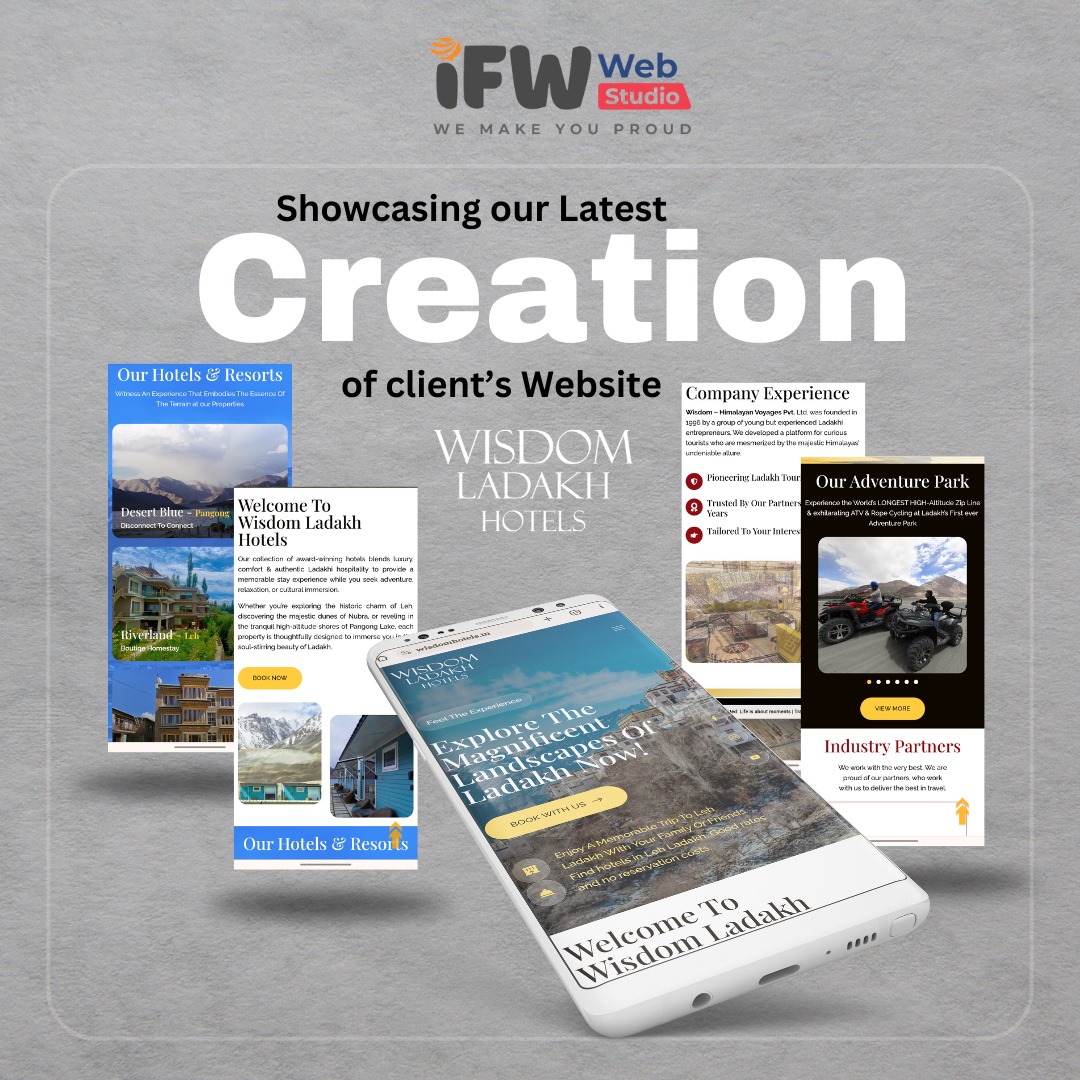 IFWWebStudio's tweet image. Check out our latest client website!  ( wisdomhotels.in )
Explore the seamless design and user-friendly experience we&apos;ve crafted. 💻
.
For more inquiries,
Dm or visit us today at ifwwebstudio.com
.
#websitedevelopment #ifwwebstudio #udaipur #digitalmarketing #seo
