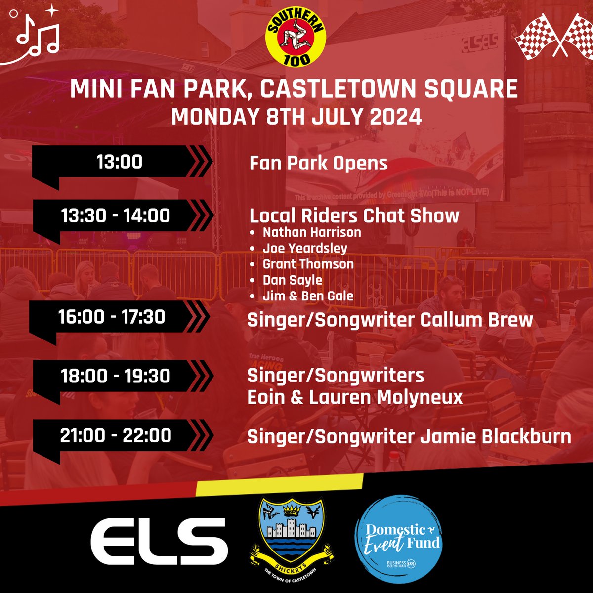 Your qualifying &amp; fan park schedule for day one of the <a href="/iomsteampacket/">Steam Packet Company</a> Southern 100 Road Races 2024 🏁