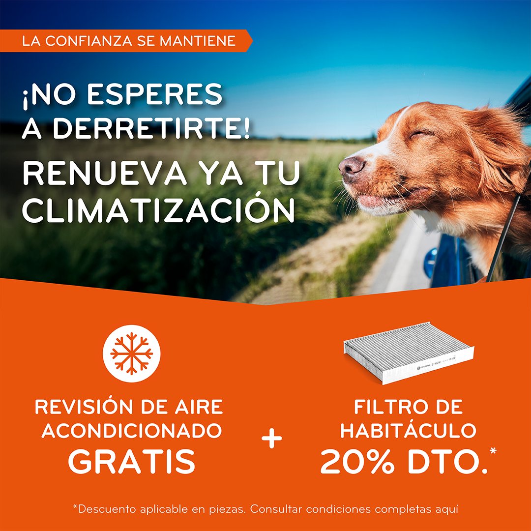 EuroreparES's tweet photo. ¡No dejes que el calor gane este verano! Aprovecha nuestras ofertas en filtro de habitáculo y revisión del aire acondicionado en #euroreparcarservice 🚗. Más información en https://t.co/q72p51jvi0 #Eurorepar #CarService #euroreparcarservice https://t.co/YR9dyTHaHr