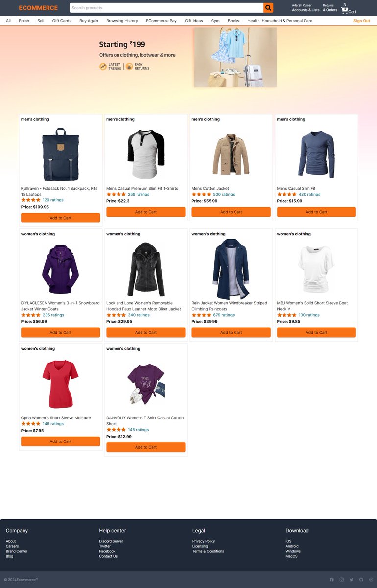 AdarshKumar206's tweet image. Hello Coders,

This is my FullStack #Ecommerce Project build with Next.js 14, TailwindCSS, Typescript, Stripe Payment Gateway, redux , SupaBase.

Can buy products from the site of your choice
Stripe Payment Gateway is also there for payment

#LearnInPublic #buildinpublic #remote