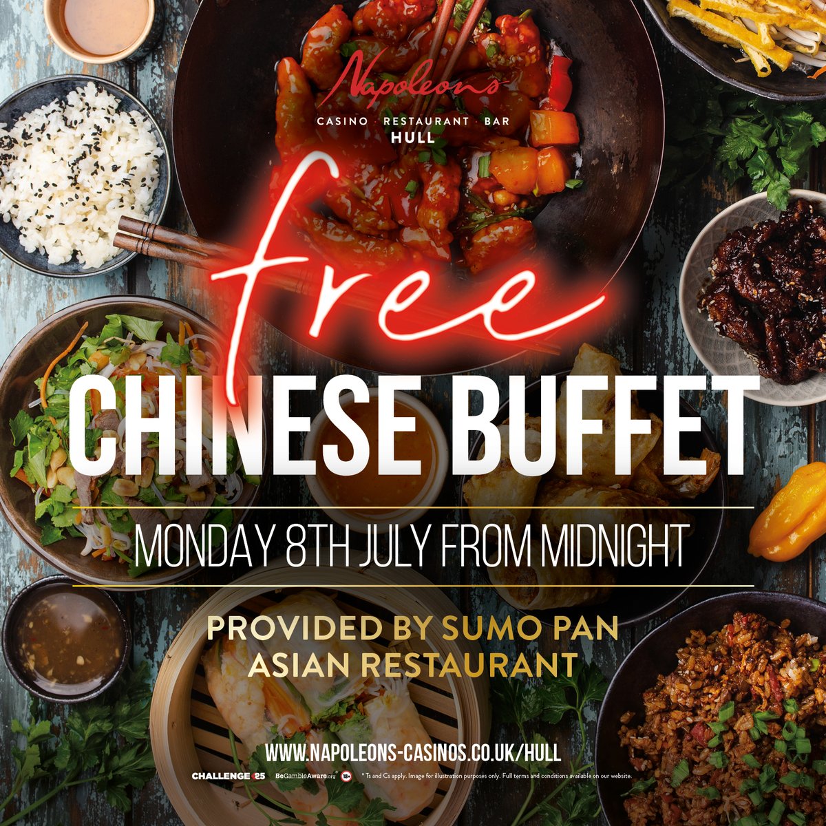 Spice Up Your Monday 🌶️ 🍲 

Sumo Pan Asian Restaurant is bringing a FREE Chinese buffet to Napoleons Hull tonight!